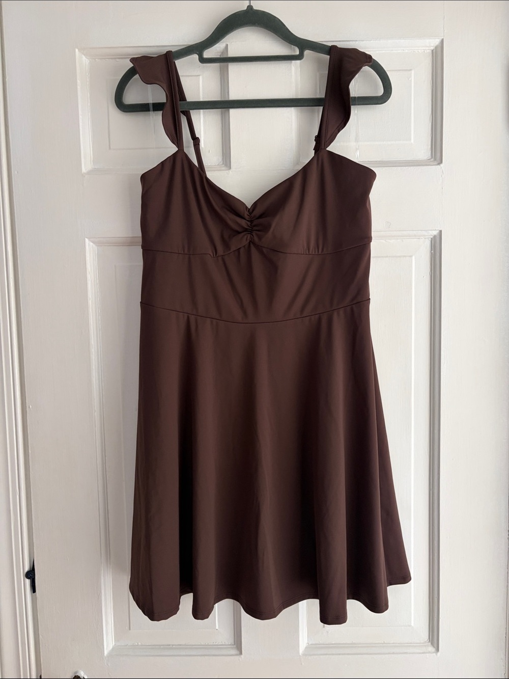 Sleeveless Brown A-Line Dress